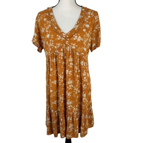 Knox Rose Floral Mini Dress in Mustard - Picture 1 of 11